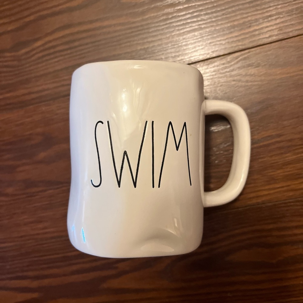 Rae Dunn black White Swim coffee Mug